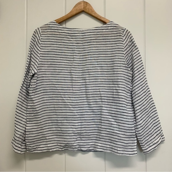 Sigrid Olsen Linen Striped Blouse - Picture 4 of 4